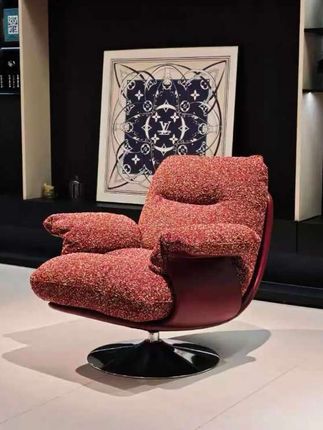 意式轻奢可拆洗布艺复古单人沙发椅客厅阳台懒人转椅#休闲椅 #懒人沙发 #沙发 #复古沙发 #时尚家居