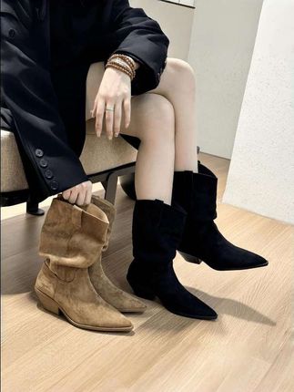 #骑士短靴#尖头短靴#西部牛仔靴#中筒靴#堆堆靴