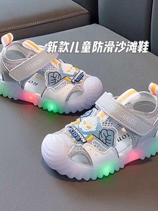 男童奥特曼凉鞋亮灯夏季新款儿童包头软底沙滩鞋中小童防滑凉鞋#母婴好物 #童鞋好物推荐 #高品质时尚童鞋 #品质童鞋 #宝宝鞋子推荐