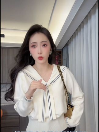 #穿搭分享 #休闲减龄穿搭 韩系学院风海军领2025秋冬针织衫毛衣百搭秋装女款爆款2025新款#精致优雅@DOU+小助手 @抖音小助手