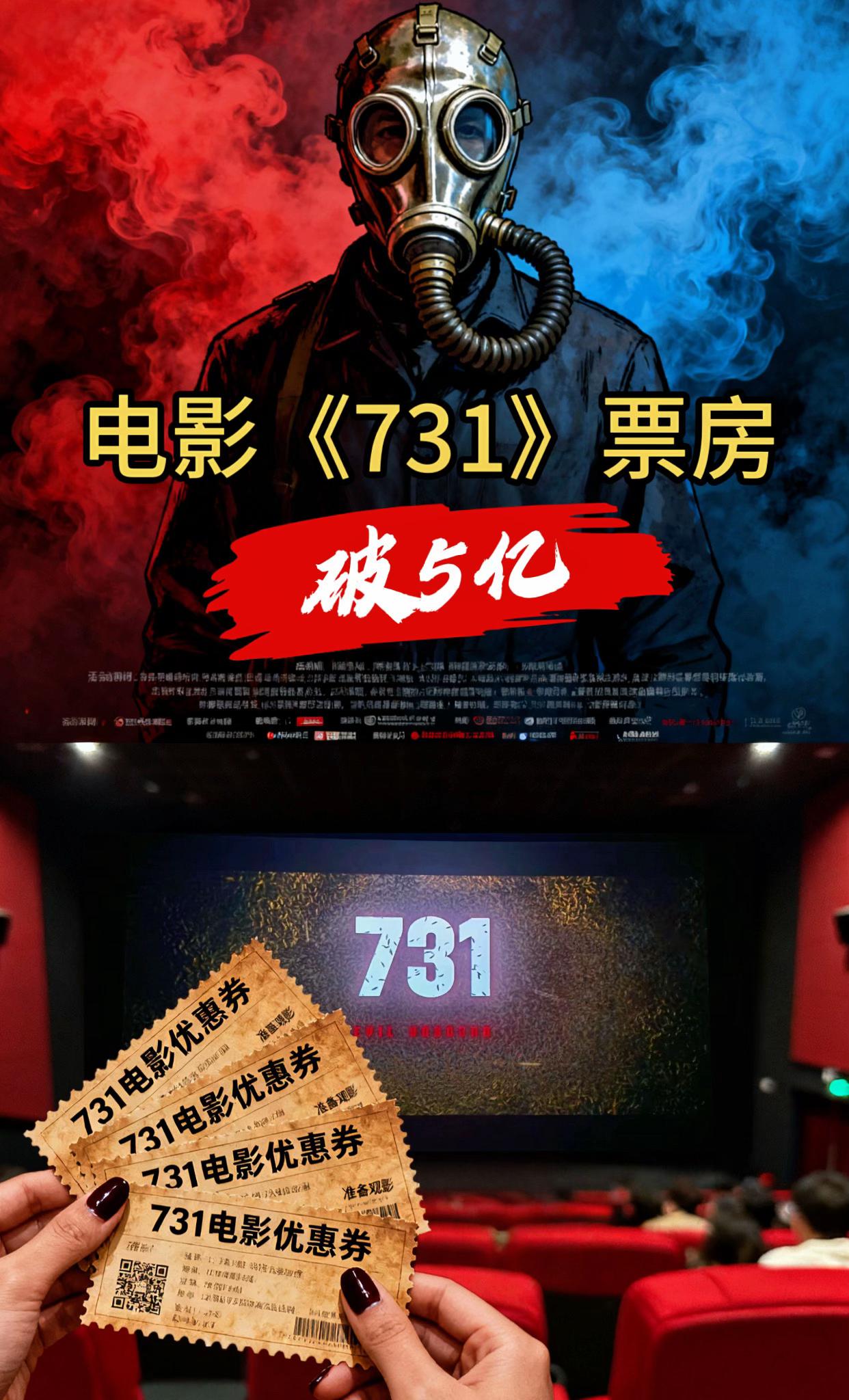 《731》票房破5亿!全球上映!#电影731上映#外国人看电影731反映 #731背后的真实历史碎片 #731推广主题曲愿你再见我时 #731日籍演员在中国演了20多年日军 @抖加🔥上热门🔥dou+🔥热点宝