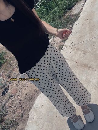 #夏季新款 #波点裤 #不挑年龄不挑身材 #显高显瘦显腿长 #窄版直筒裤