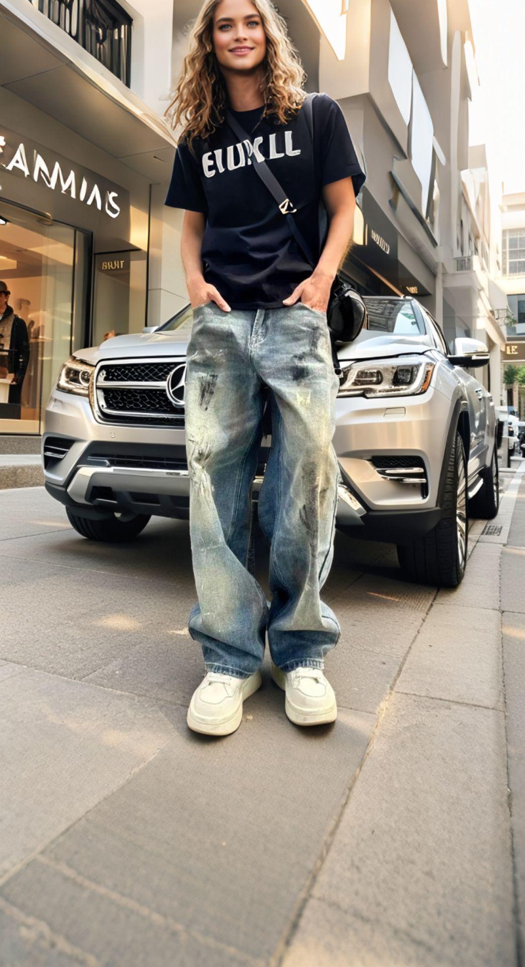#AI扩图 #显高显瘦显腿长 #牛仔裤穿搭 #每日分享