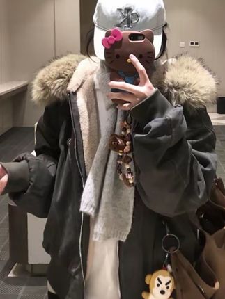 美式复古座山雕冬装派克棉服女款2025新款加厚棉袄仿兔毛工装外套#出街穿搭 #外套#厚棉袄#夹克#冬天厚外套