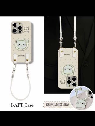 米白底KT蓝波点菲林软壳适用iPhone苹果16手机壳华为oppo小米vi#菲林软壳#防摔手机壳 #苹果安卓通用 #爆款热卖中