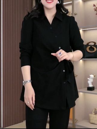 秋季新款洋气百搭简约气质减龄收腰绑带显瘦上衣#高级感穿搭 #显高显瘦 #显瘦搭配 #遮肉显瘦穿搭 #上衣穿搭