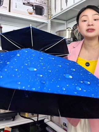 #头戴式晴雨伞 #头戴式雨伞 #雨伞帽晴雨两用
