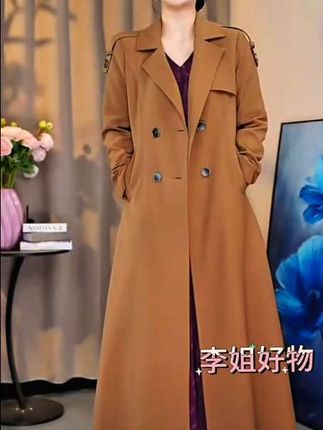 秋季新款#时尚百搭双排扣中长款风衣外套#优雅气质 #谁穿谁好看#穿出自己的风格 #原创视频
