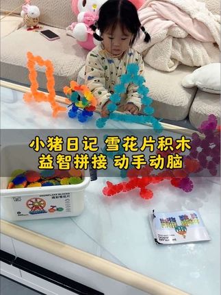 这个雪花片积木现在的小朋友都没玩过吧?他们做的造型真的不是一般的多,一箱500片,还带个收纳盒,才这个价,真的给力,玩到上学没问题,很不错#益智玩具 #专注力培养 #宝妈带娃解放双手 #小猪日记积木 #雪花片积木