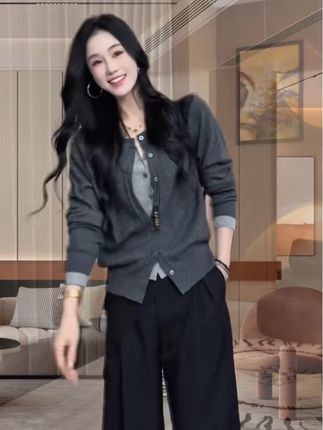 #显高显瘦穿搭 #气场全开 #简约休闲风 #套装显瘦穿搭