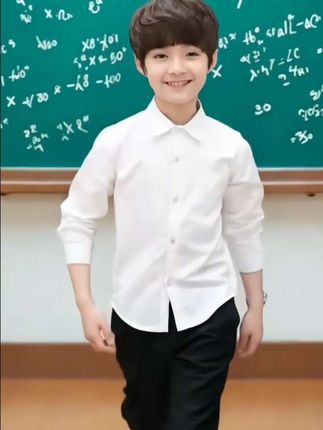学生一定要安排一套长袖白色衬衫。百搭造型都能穿。#学生白衬衫 #学生长袖衬衫 #儿童长袖衬衫 #儿童白衬衫 #学生穿搭 @巨量千川