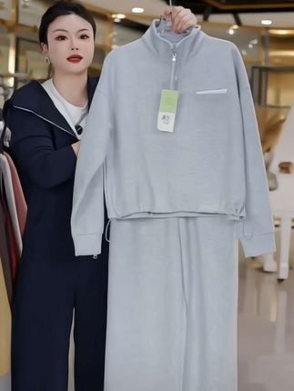 【秋季上新】依凡芙新款半高领两穿显瘦收腰棉质卫衣套装JY568A/LCG#休闲套装#运动套装#套装推荐#初秋新款#新款上新