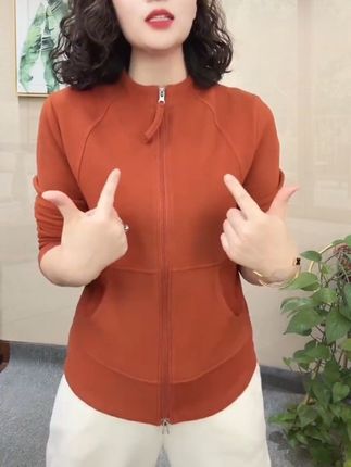 秋季新款薄款拉链款气质洋气时尚百搭#立领上衣外套#面料舒适透气 #洋气减龄 #谁穿谁好看 #洋气小衫