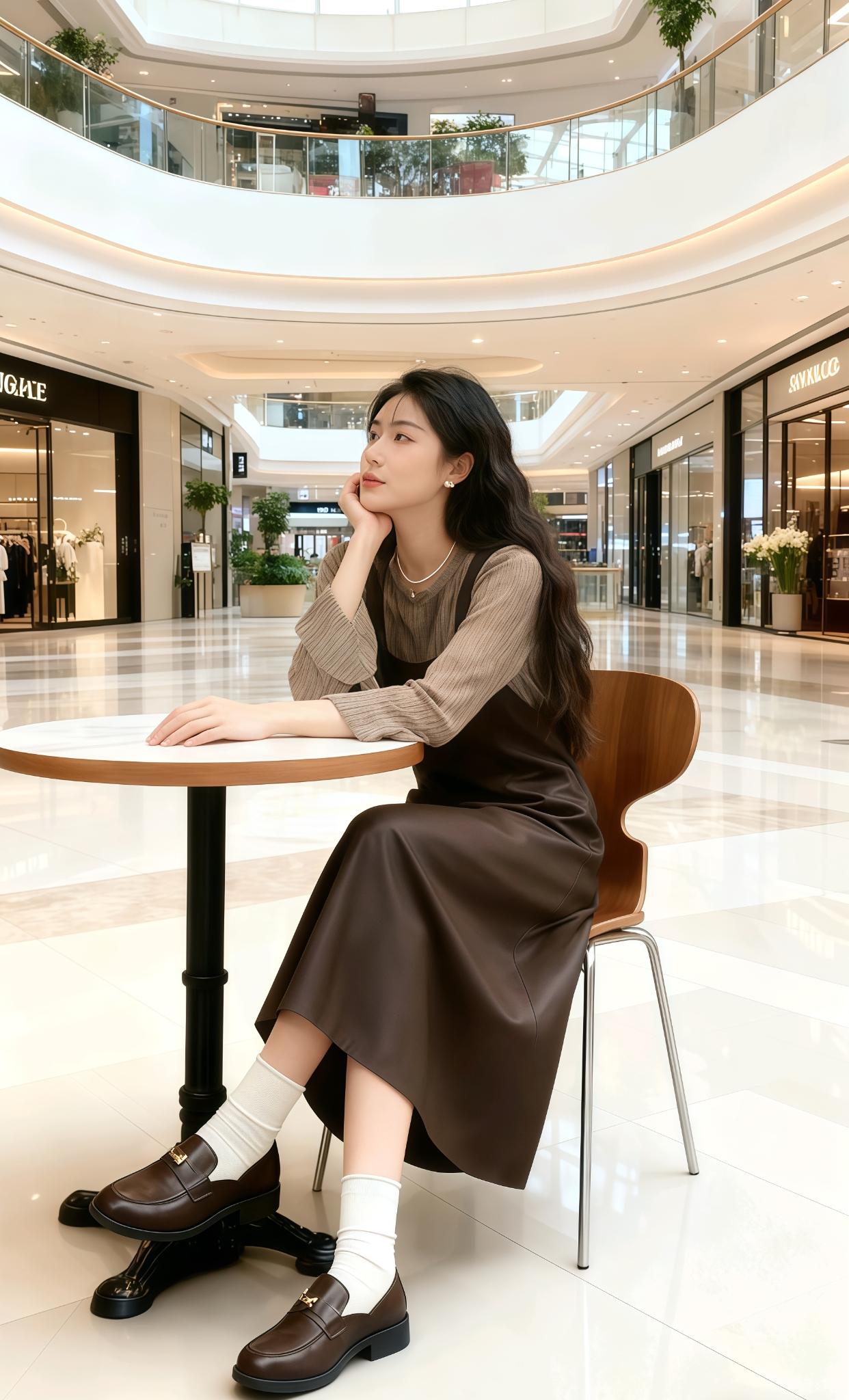 商场里的时尚邂逅。林薇是个穿搭博主,这天她穿着新买的棕色皮裙套装,来到格调雅致的商场取景。在中庭的休闲区,她刚坐下摆好姿势,就看到不远处有个和她穿同款不同长度裙子的女孩。 原来女孩叫苏瑶,是个设计师,这套裙子是她工作室的新款。两人因同款穿搭相谈甚欢,从服装风格聊到生活态度,在干净雅致的商场里,一场因时尚而起的友谊,就像这空间里的光影一样,温馨又充满时尚感地悄然萌发。#2025秋季新款 #秋季连衣裙穿搭 #气质轻熟风 #显瘦打底衫 #高级感穿搭