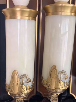 这对怎么样?#新中式风格#新中式壁灯#新中式客厅灯#玉石壁灯#客厅壁灯