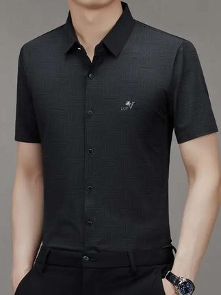 冰丝男士短袖衬衫夏季新款休闲薄款免烫抗皱衬衣#时尚男装#男士穿搭#夏季穿搭#穿搭#好东西一起分享