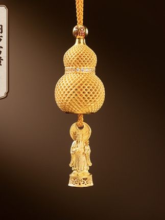 朱炳仁 925银银制品 镀金【闷声富贵】葫芦挂件项链古法锁骨链礼品#时尚饰品 #锁骨链 #镀金项链 #送礼好物 #富贵吉祥