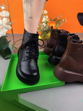 #上热门 真皮马丁靴女秋冬季新款牛皮圆头松糕厚底女靴加绒加厚棉靴短靴子时尚百搭