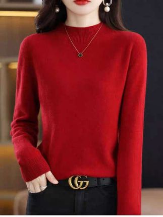 送围巾 100%羊毛 半高领毛衣女2025秋冬季新款针织衫宽松打底#半高领毛衣 #毛衣 #针织衫 #2025新款 #女装