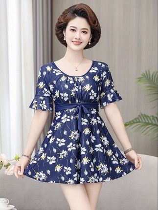 妈妈泳衣2025新款遮肚显瘦保守连体游泳衣中老年泡温泉大码泳装 #泳衣推荐 #遮肉显瘦 #连体泳衣 #大码泳衣 #夏季必备