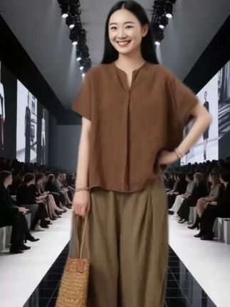 #套装 #女士穿搭 #棉麻女装 #民族风 #两件套