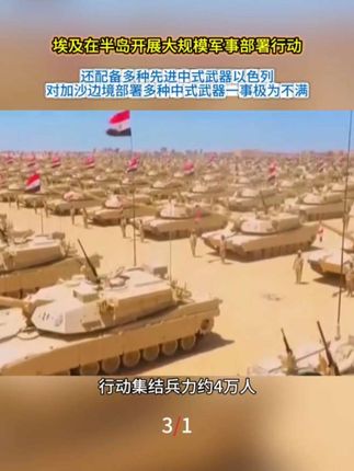以色列对加沙边境部署多种中式武器一事极为不满。昨日,埃及在西奈半岛再度开展大规模军事部署行动#埃及 #热点事件 #最新热点 #军事科技 #大国重器
