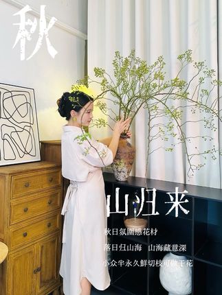 山归来秋日自然系氛围花材 感知四季的变化 硕果、凉爽、渐变色是专属这个季节的舒适美学 #山归来 #高级感花材 #禅意空间 #花瓶 #秋天