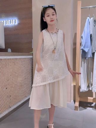 女童洋气连衣裙中大童波西米亚蕾丝裙子#高品质童装 #夏季新款 #生女儿就要这样穿 #这也太好看了 #连衣裙
