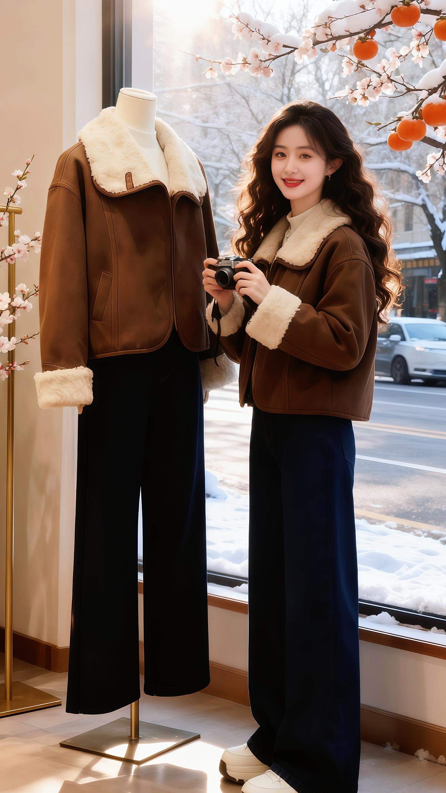 许妍同款|两面穿羊羔毛外套直接焊在身上!🍒   收工拐进“爱喝柠檬水”,这外套直接把我焊住脚!2025冬款两面穿也太懂冬天了吧!   一面是焦糖棕麂皮+奶白羊羔毛领,复古又软乎乎;翻过来是奶杏全羊羔毛,暖得像裹了团云。版型是慵懒oversize,裹进去整个人都软fufu的,防风又藏肉。🧣🍒   下班套上直接从职场切换到松弛感美女,配阔腿裤是韩剧女主,搭裙子又甜又暖。摸到手就知道是今年冬天的“续命战袍”,谁穿谁是冬日氛围top!   你们说这两面穿,我是今天穿棕面还是明天穿羊羔毛面?😘🍒   #一体绒 #我的ootd穿搭 #高级穿搭  #秋冬穿搭 #这也太好看了