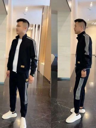 #秋天第一杯琥珀流光休闲运动套装男士外套束脚裤立领长袖裤子潮流百搭俩件套
