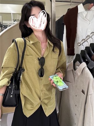 #高级感穿搭 #简约休闲风 #衬衣穿搭 #显瘦遮肉 #通勤搭配 2025秋季新款韩系设计感小众复古双口袋衬衫女长袖上衣ins潮