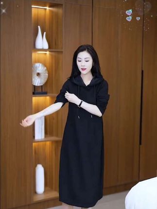 #连帽连衣裙 #中长款连衣裙 #秋季新款 #好物推荐