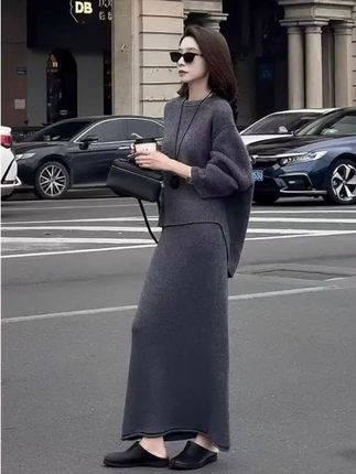 #时尚气质穿搭 #秋冬穿搭# 毛衣鱼尾裙