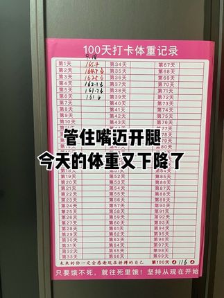 #重要事情说三遍 #100天瘦身计划表