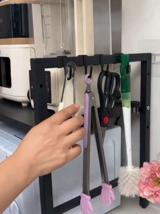电饭煲置物架可伸缩微波炉架子烤箱落地多功能双层台面厨房收纳架