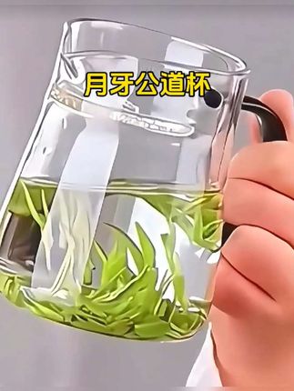 这款加厚玻璃泡茶杯月牙过滤公道杯设计简约时尚美观大方#茶水分离杯 #玻璃茶具 #茶道 #茶生活 #高硼硅玻璃