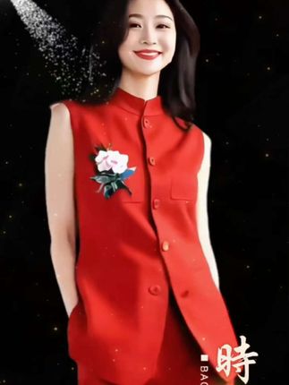 新中式国风显瘦套装女设计感重工订花马甲阔腿裤休闲两件套 #高级感穿搭 #美搭尽显女神范 #时尚气质穿搭 #好听的歌曲会让人听到心醉 #红色喜庆
