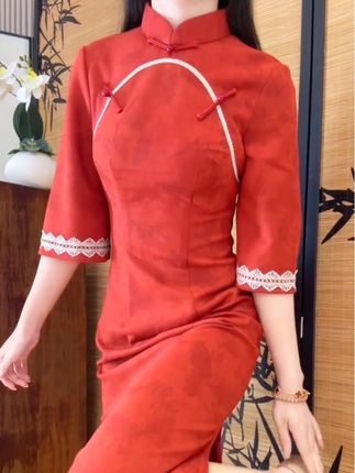 #红色旗袍 #订婚旗袍 #旗袍