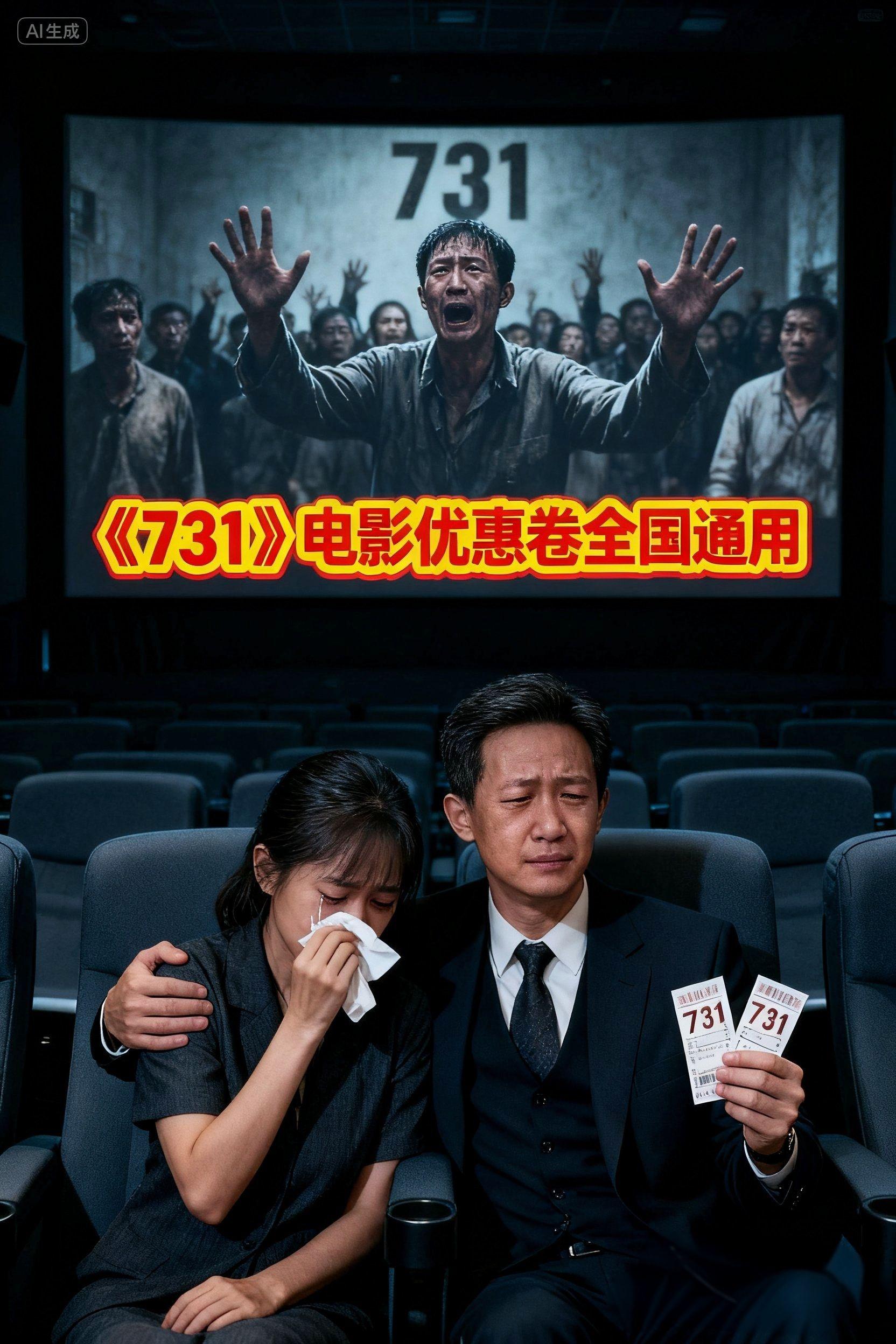 一张电影票,承载一段不容忘却的历史。《731》将那段沉重往事搬上大银幕,带你见证残酷真相。9月18日,走进影院,铭记历史,吾辈自强 !#强烈推荐 #电影 #好看电影推荐 #新片推荐 #观影推荐