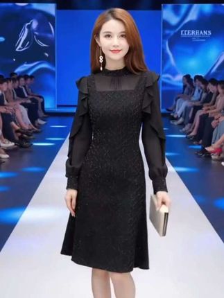 长袖连衣裙#优雅气质 #引领时尚潮流 #女性穿搭 #气质女神穿搭 #青春活力