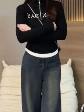 #韩系穿搭 #百搭上衣 秋冬季立领加厚德绒长袖打底修身显瘦#显瘦穿搭 #时尚洋气 @抖加🔥上热门🔥dou+🔥热点宝