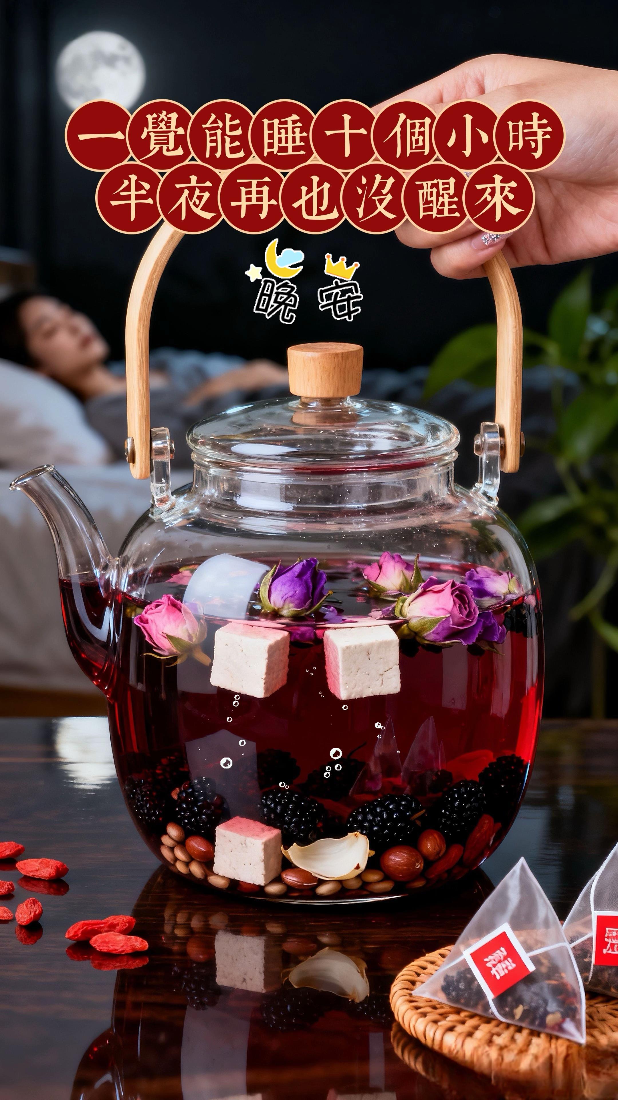 #酸枣仁百合茯苓茶这个配料表有:酸枣仁,茯苓,桑葚,大麦,栀子,红枣,甘草等。做法:材料过水一遍放入养生壶500毫米纯净水煮上十五分钟,嫌麻烦的左下角有配好的免煮款,独立包装,干净卫生,只要开水冲泡几分钟即可~#喝出好气色 #建议喝这款茶 #好喝不贵#广东靓汤