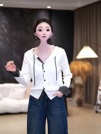 #女士长袖上衣#女士针织外套#女士连帽开衫