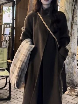 Xxia 秋冬显瘦立领系带款羊毛大衣#大衣#时尚#穿搭#百搭#女装