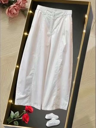 大码女装胖mm240斤白色弯刀休闲裤女气球裤小个子宽松显瘦阔腿裤#显高显瘦显腿长 #显瘦穿搭 #百搭裤子 #遮肉显瘦 #小个子穿搭