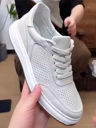 男鞋2025新款真皮板鞋夏季透气软底头层牛皮休闲小白鞋驾车皮鞋男#板鞋#小白鞋