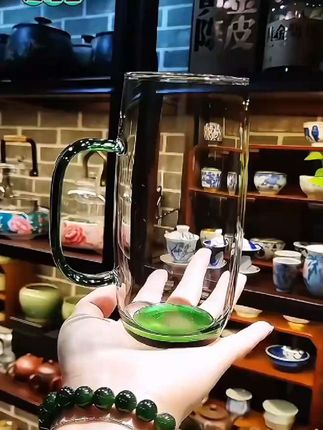 #茶🍵 #.玻璃杯 #水杯#绿茶杯 #泡茶杯