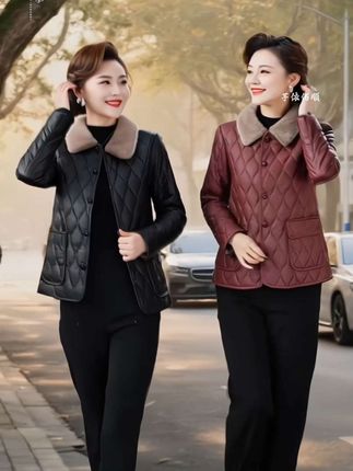 妈妈装免洗外套冬季保暖棉衣#减龄显瘦穿搭 #外套穿搭 #时尚妈妈装 #每日分享 #秋冬穿搭