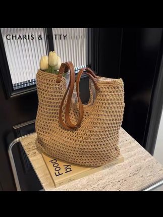 【CharisKitty官方正品】托特包包女款爆款新款单肩沙滩编织包