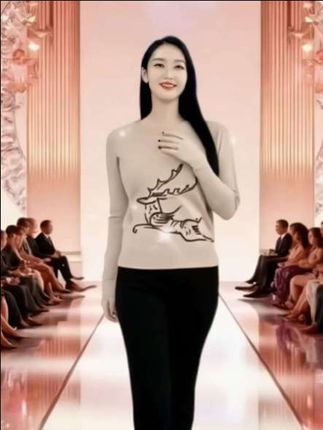 King Deer/鹿王【一鹿有你】25年秋冬限定针织圆领羊绒衫L804308时尚穿搭